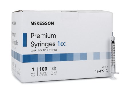 Syringes, 1cc Luer Lock. Sterile. 100/Box - McKesson¬† Optometric, Eye Care and Ophthalmic Supplies at Stag Medical.