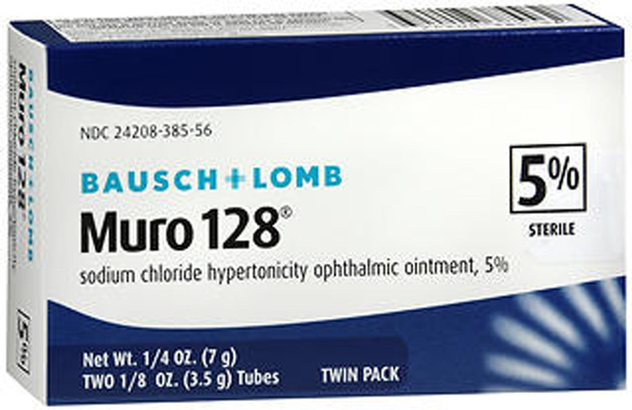 Muro 128 5% Ophthalmic Ointment (Twin-Pack), 3.5gm/Tb - Bausch & Lomb Optometric, Eye Care and Ophthalmic Supplies at Stag Medical.