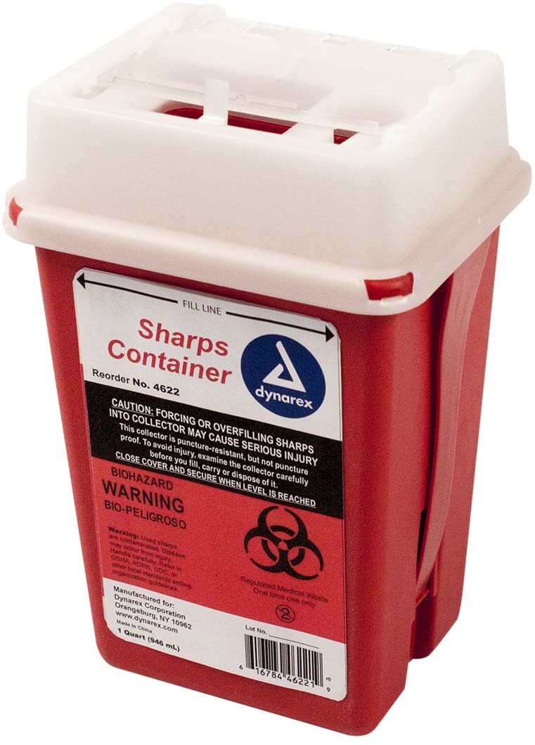 Sharps Container 1qt - dynarex Optometric, Eye Care and Ophthalmic Supplies at Stag Medical.