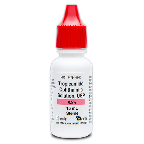 Tropicamide Ophthalmic Solution 0.5% 15mL  - Akorn Optometric, Eye Care and Ophthalmic Supplies at Stag Medical.